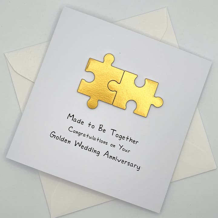 Handmade 50th Wedding Anniversary Card - Golden Anniversary for wholesale by Looks Inviting