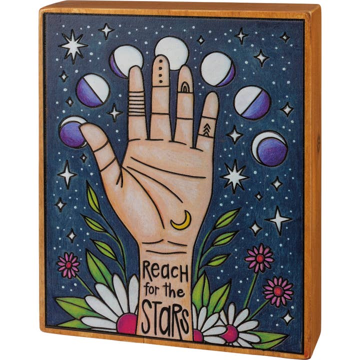 Primitives by Kathy - Wholesale Desk/Tabletop Sign - Reach For The Stars Box Sign