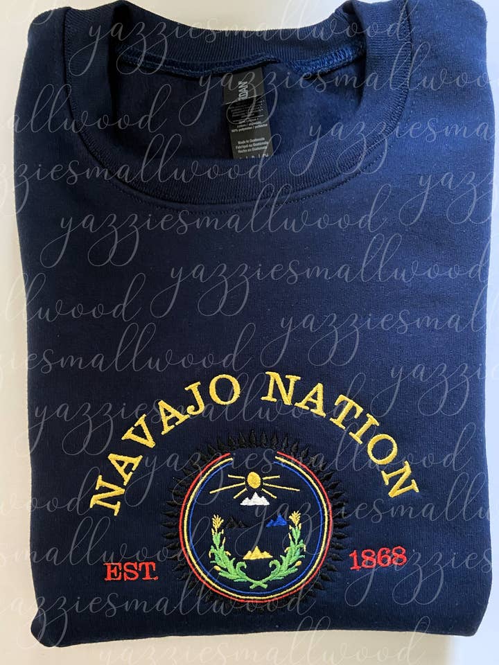 Navajo Nation Embroidered crewneck sweatshirt for wholesale by yazziesmallwood