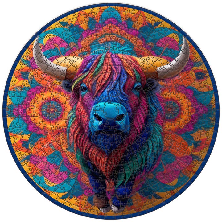 Buffalo Round Wooden Puzzle | Up to 1000 Jigsaw Pieces for wholesale by WAWW Artisanal Wooden Puzzles