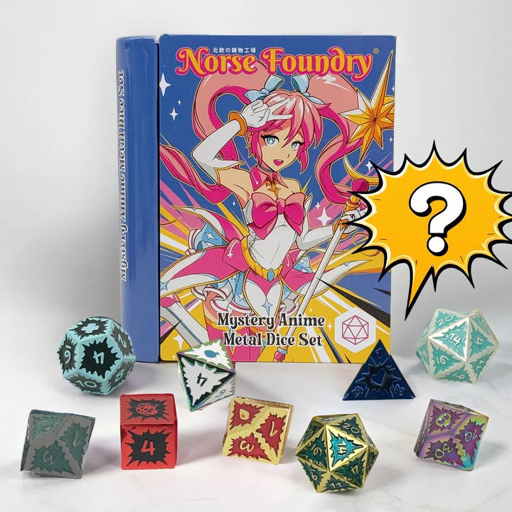 Anime Mystery Dice Set for wholesale by Norse Foundry