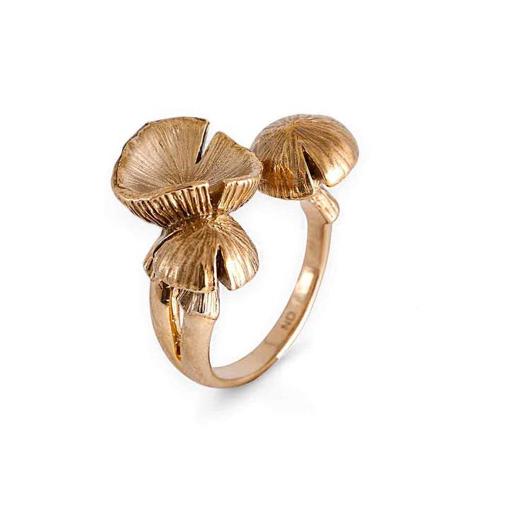 Nina Designs - Wholesale Cocktail/Statement Ring - Sterling Silver or Bronze Adjustable 3D Mushroom Ring4