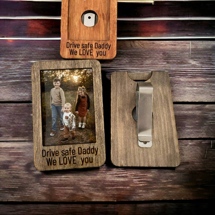Wood’N Sass - Wholesale Picture Frame - Visor Photo Frame Gift for Mom and Dad