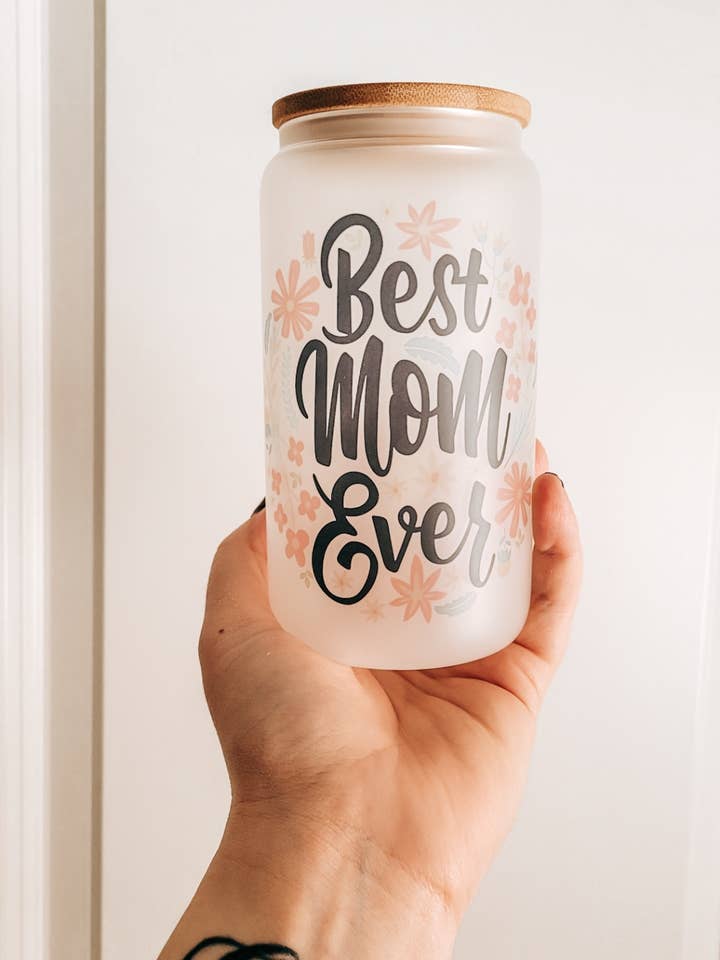 Mother's Day | Frosted Glass Cup for wholesale by Lotus & Lace Designs