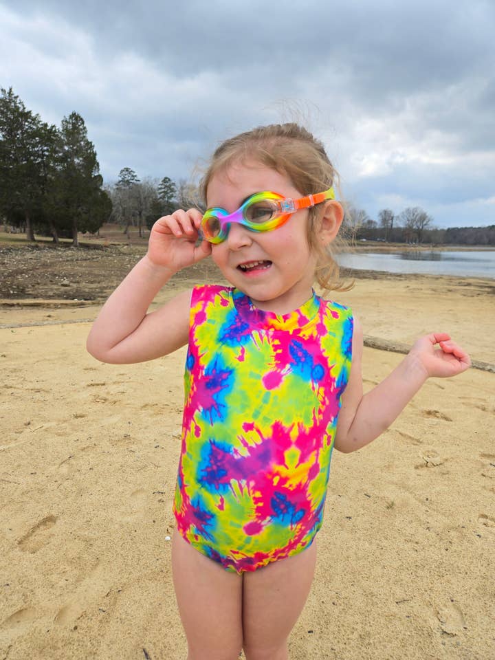 Girls Sleeveless Safe Swim Full Piece for wholesale by BRIGHT AND BOLD SWIM