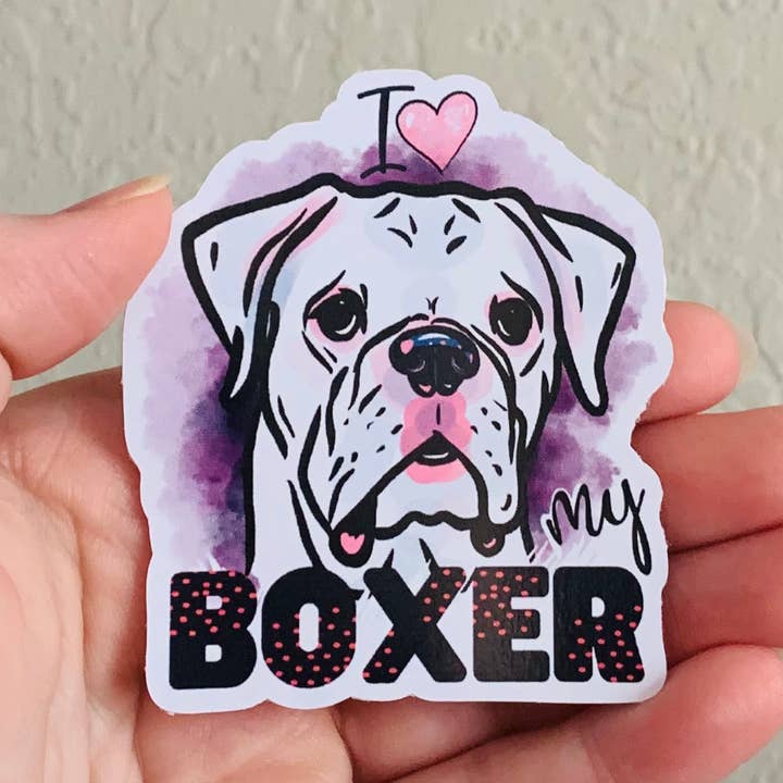 Love My Boxer- Dog Stickers/Magnet for wholesale by Oily Graphic Creations