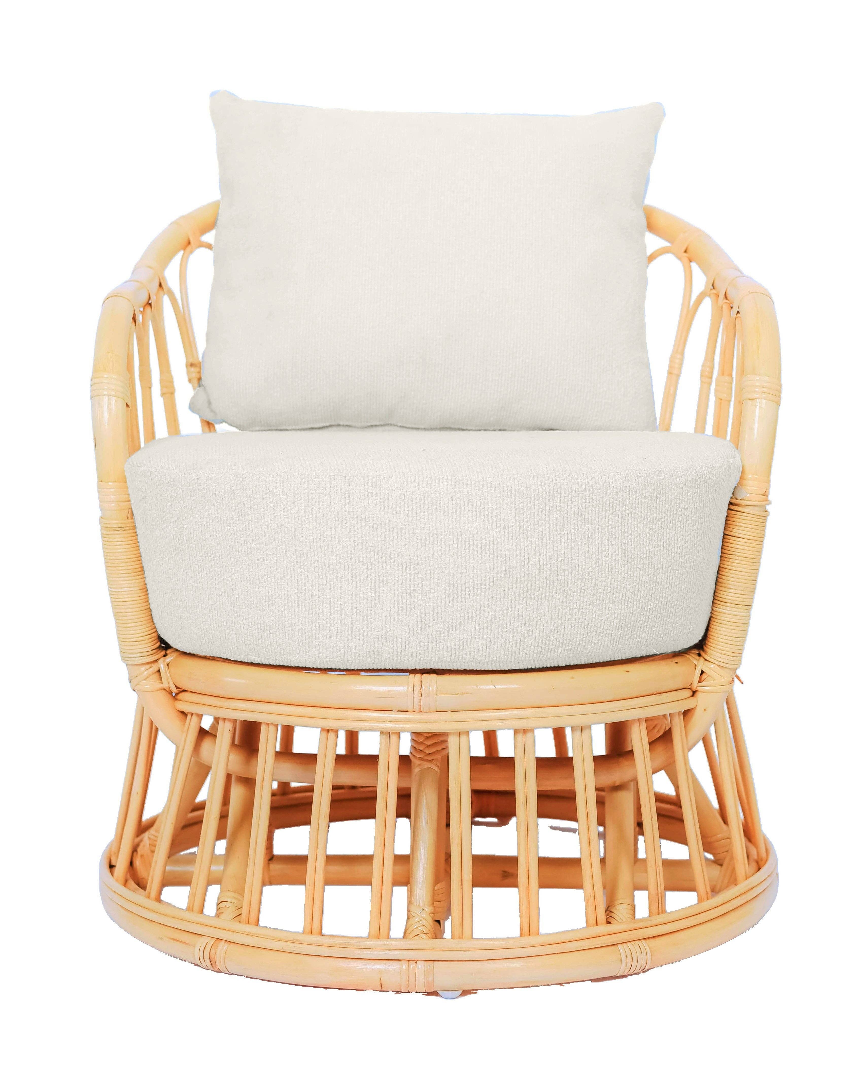 Nordlys - Wholesale Chair - PALOPO Natural Rattan and Beige Fabric Armchair6