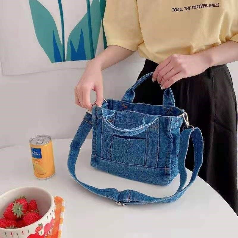 ShieldChic - Vente Sac à bandoulière – femme - Sac à bandoulière en jean à bretelles amovibles15