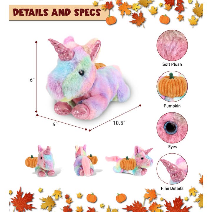 Cota Global - Vente Peluche – enfant et bébé - Citrouille en peluche - Barbe à papa en peluche - Licorne arc-en-ciel du dimanche2