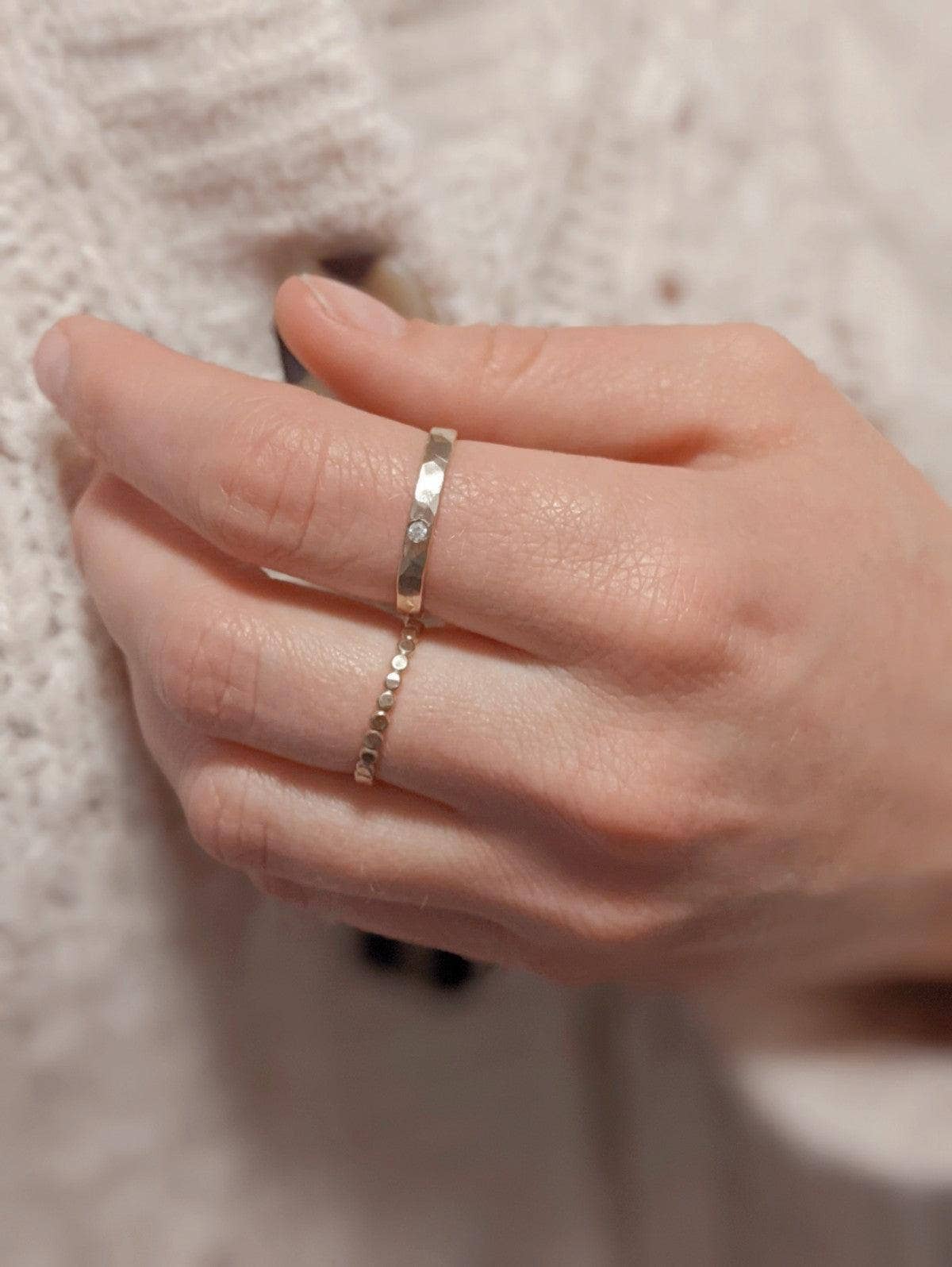 Nashelle Jewelry - Venta al por mayor Anillo de banda/apilable - Anillo de café con diamante3