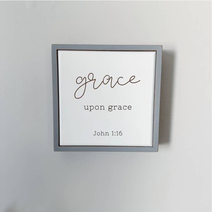 So Thoughtful Gifts - Wholesale Sign - Scripture Wood Sign - John 1:16 | Bible Verse Sign