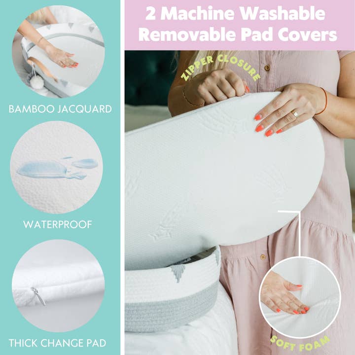 Vesta Baby - Wholesale Changing Basket - Baby - Baby Changing Basket Cotton Rope Portable Newborn Mat - Grey3