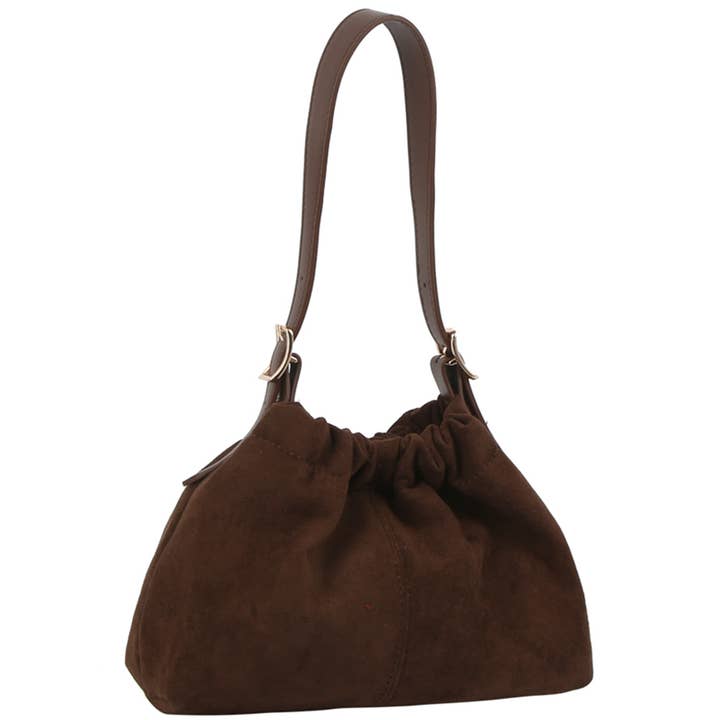 Oblige by G - Wholesale Shoulder bag – women's - Faux Suede Ruched Shoulder Bag GMG-00987