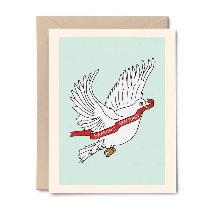 Christmas Dove - Wenskaart (Enkel) voor wholesale door A Duck Amuck Gift Shop & Art Studio
