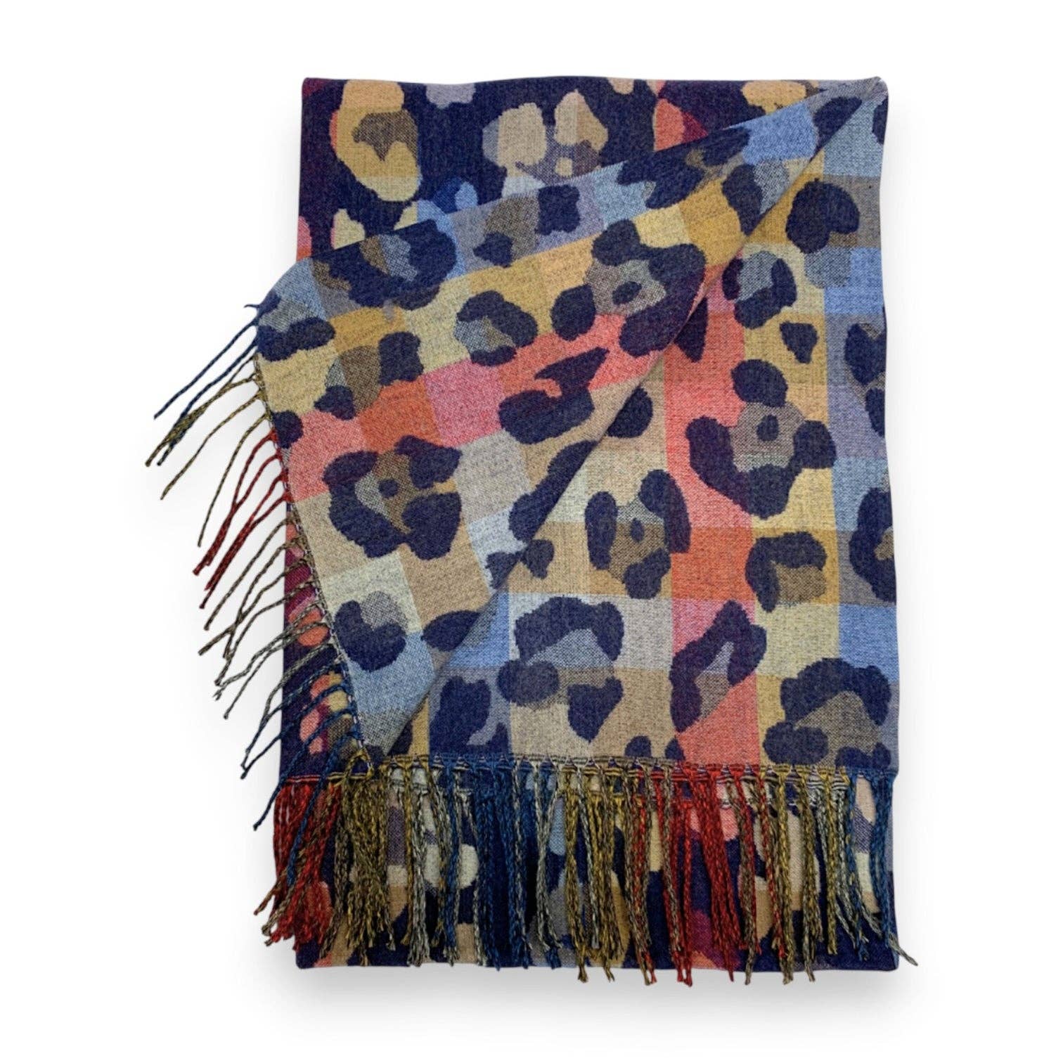 Lili Scarves (US Duty Free) - Wholesale Sjaal - Dames - Regenboog Luipaardprint Kasjmiermix Wintersjaal7