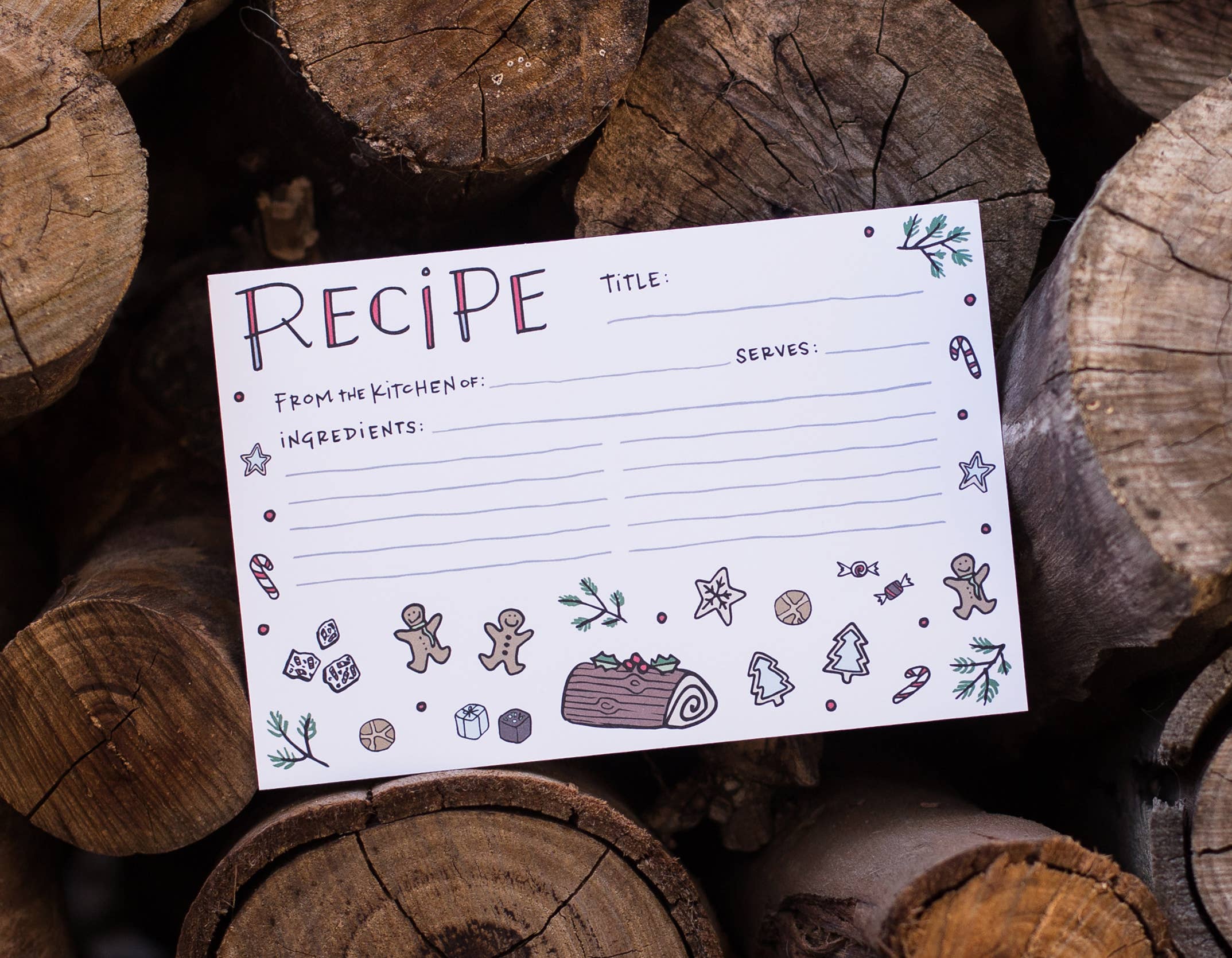 Lacelit | Stationery & Gifts by Kimberly Kuniko - Wholesale Recipe Card - Merry Recipe Cards Set2