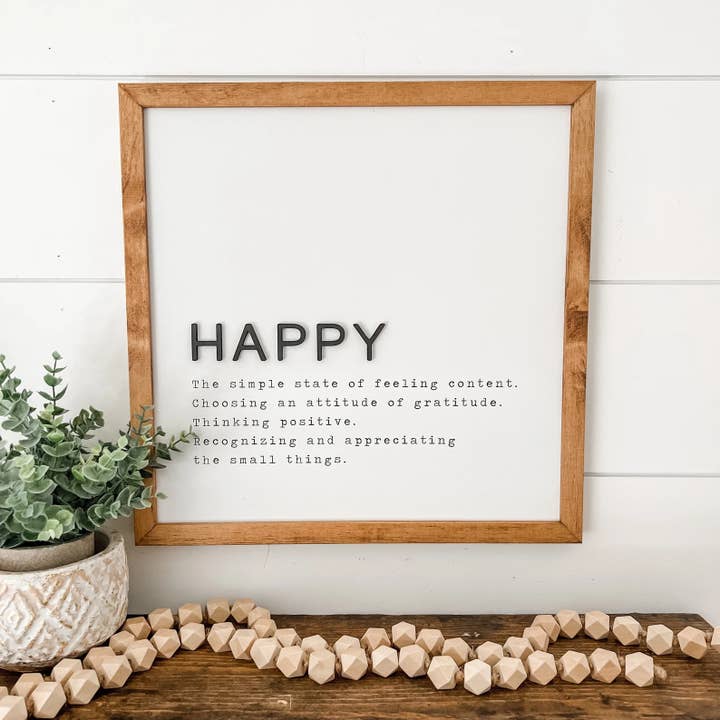 WillowBee Signs & Designs – Großhandel Schilder – Happy Definition-Zeichen