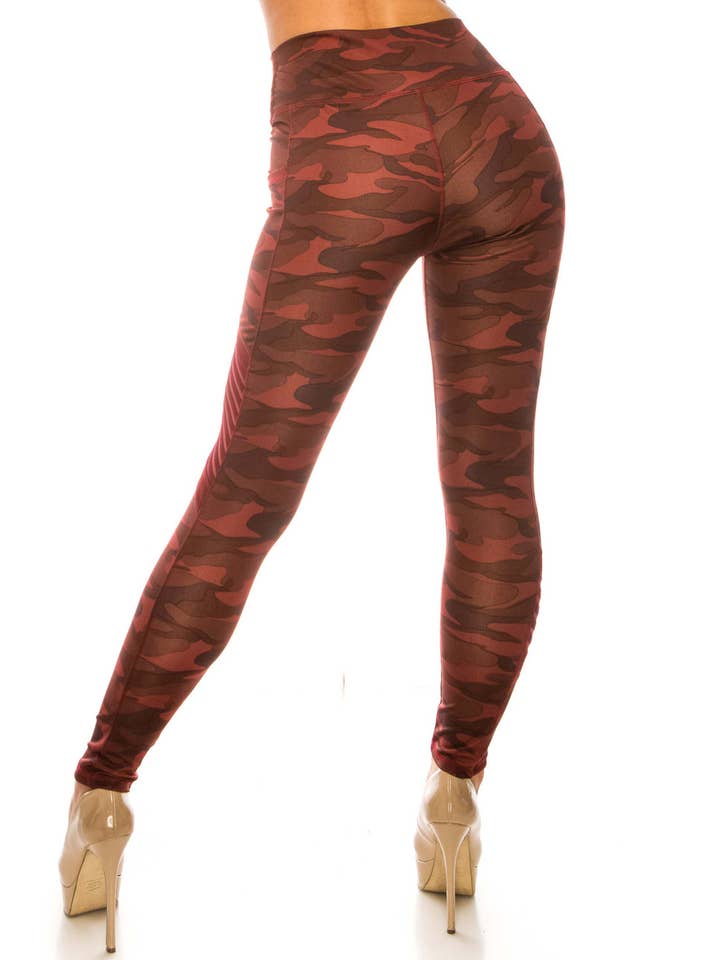 USA Fashion - Wholesale Athletic/Lounge Leggings - Women's - Camouflage Serrated Mesh High Waisted Sport Leggings12