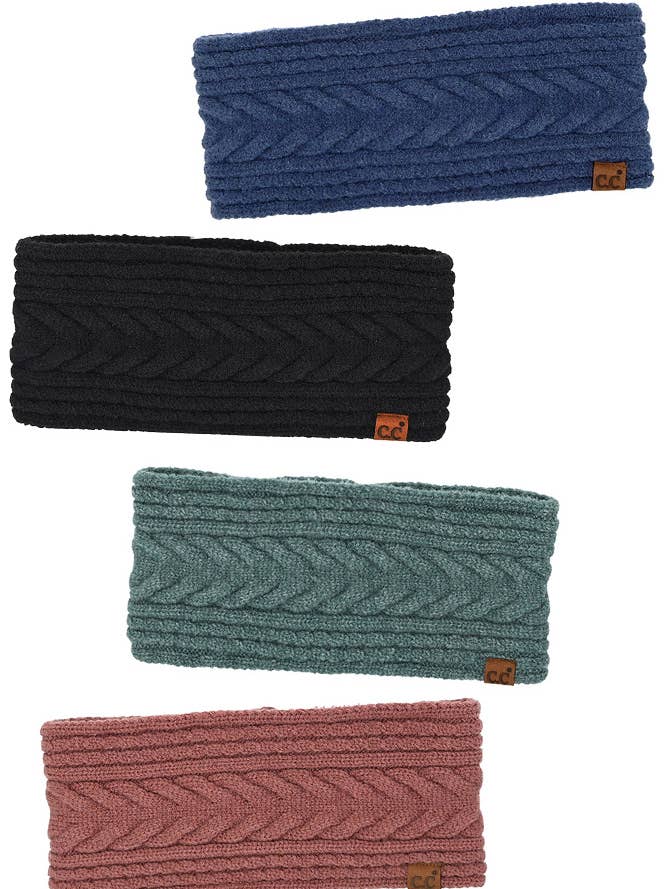 C.C Cable Knit Lining Headwrap Winter Headband for wholesale by Hana