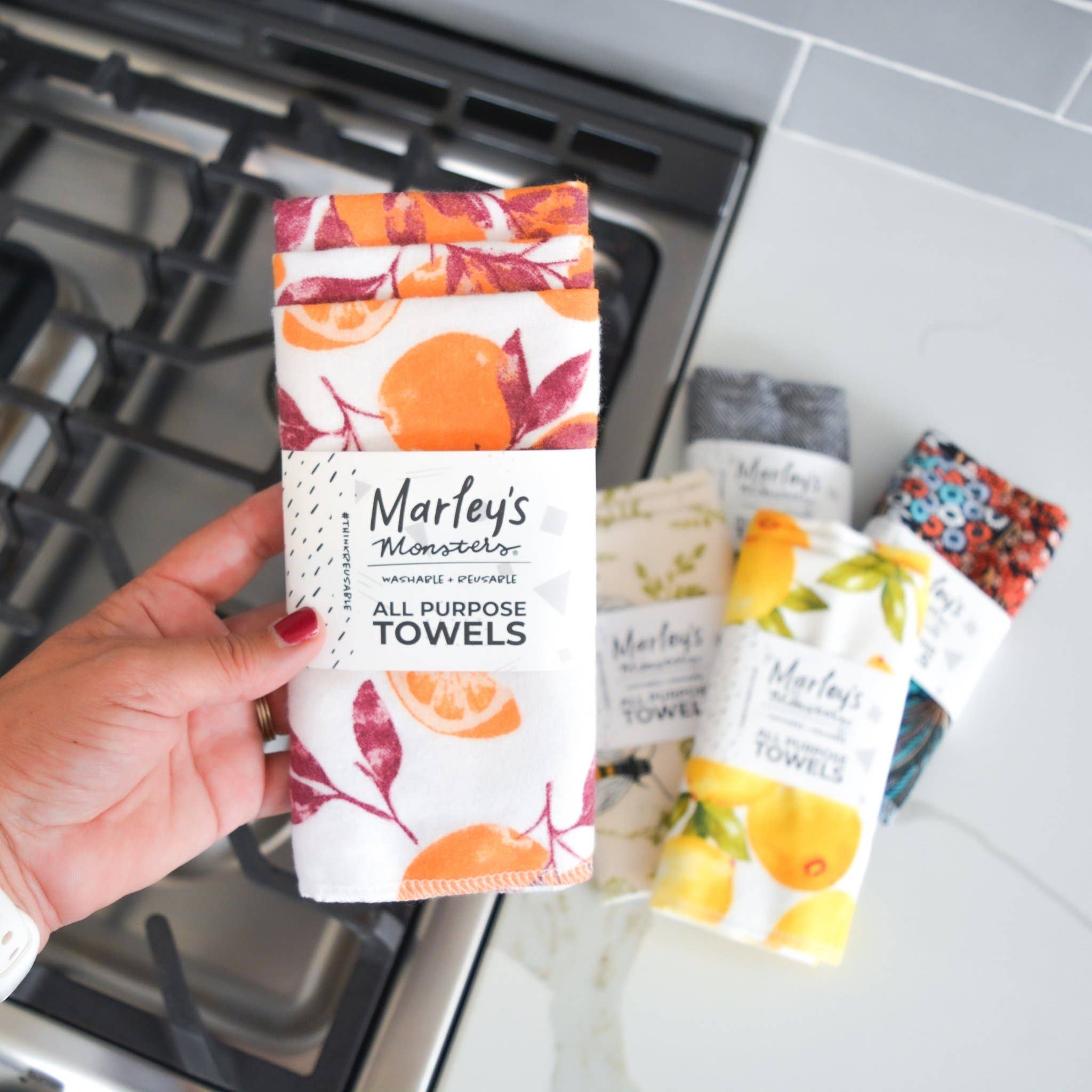 Marley's Monsters - Wholesale Cleaning Cloth - All-Purpose Towels: Prints - 3 Count Sets - Case of 64