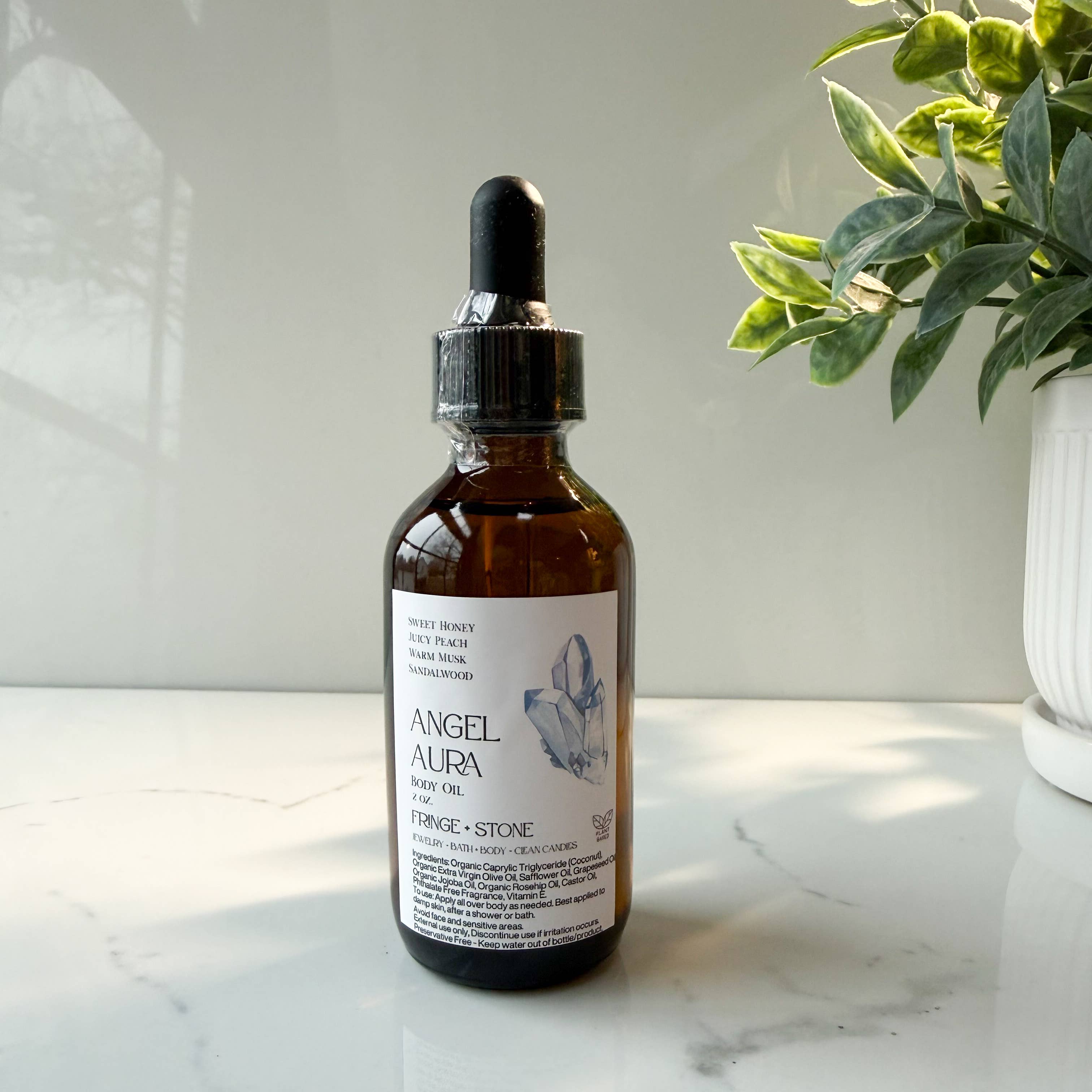 Fringe + Stone - Wholesale Bath/Body Oil - BODY OIL | ANGEL AURA - Honey Peaches + Sandalwood Scented2