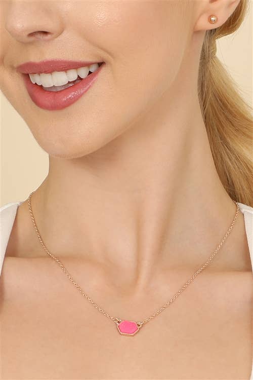 MYS Wholesale Inc - Wholesale Jewelry Set - Druzy Hexagon Pendant Necklace Earring Set27