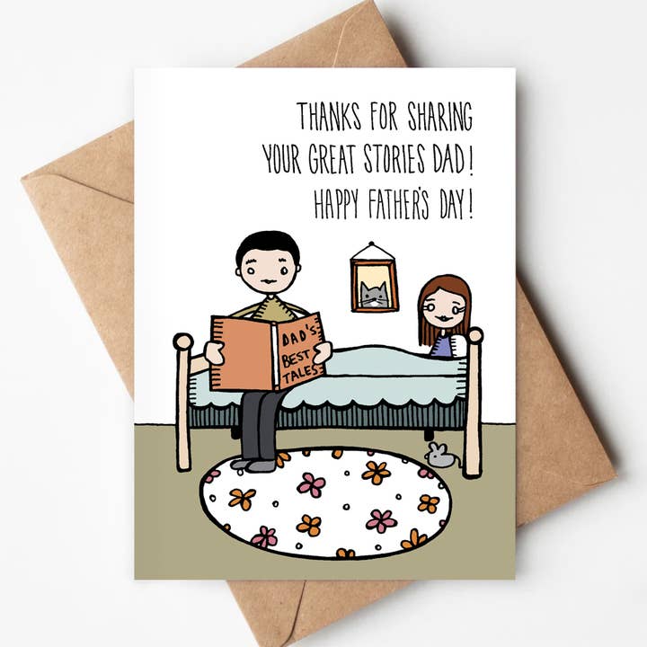 Histoires de la fête des pères Carte écologique - Fête des pères pour la vente par Jenna's Doodles