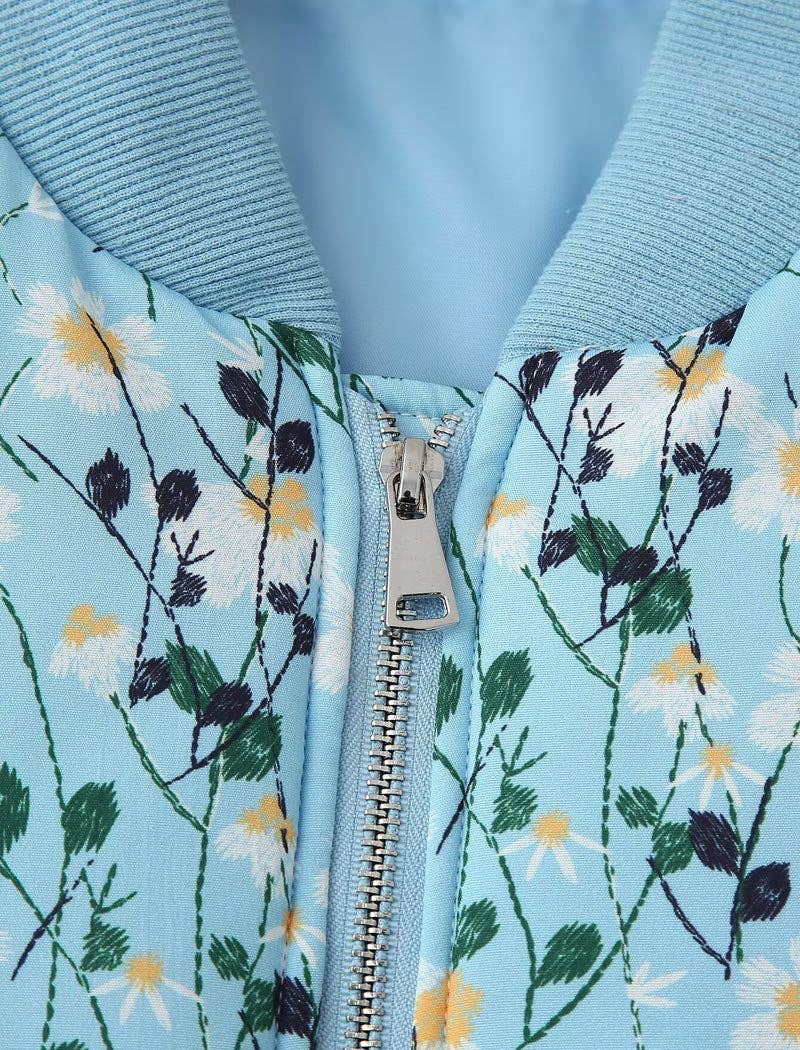 safistyle – wholesale Bomber jacket – Women’s – Floral Print Zipper Bomber Quilted Jacket12