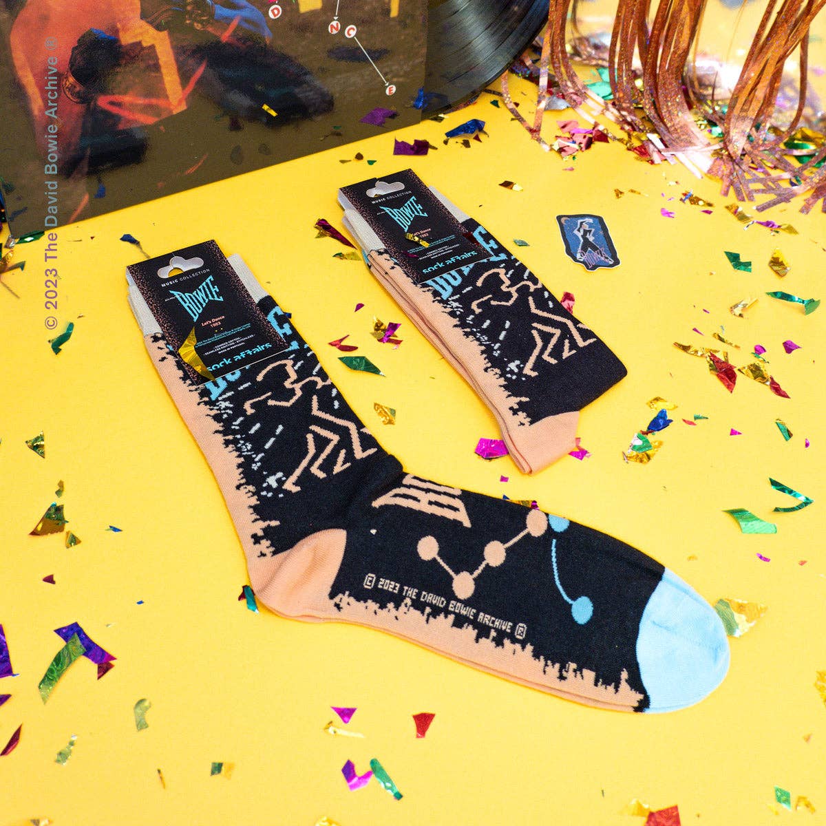 Sock Affairs – Meias - Unissexo por atacado – Meias David Bowie Let’s Dance - Presente2
