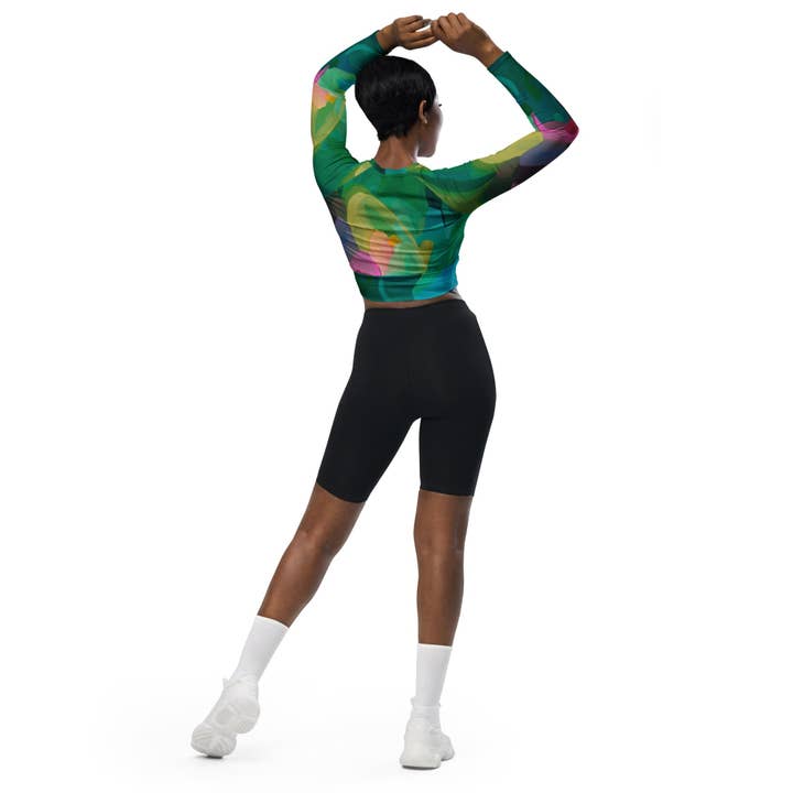 Palet Theory - Wholesale Athletic Top - Women's - Priceless Emerald - Long-sleeve Crop Rashguard women6