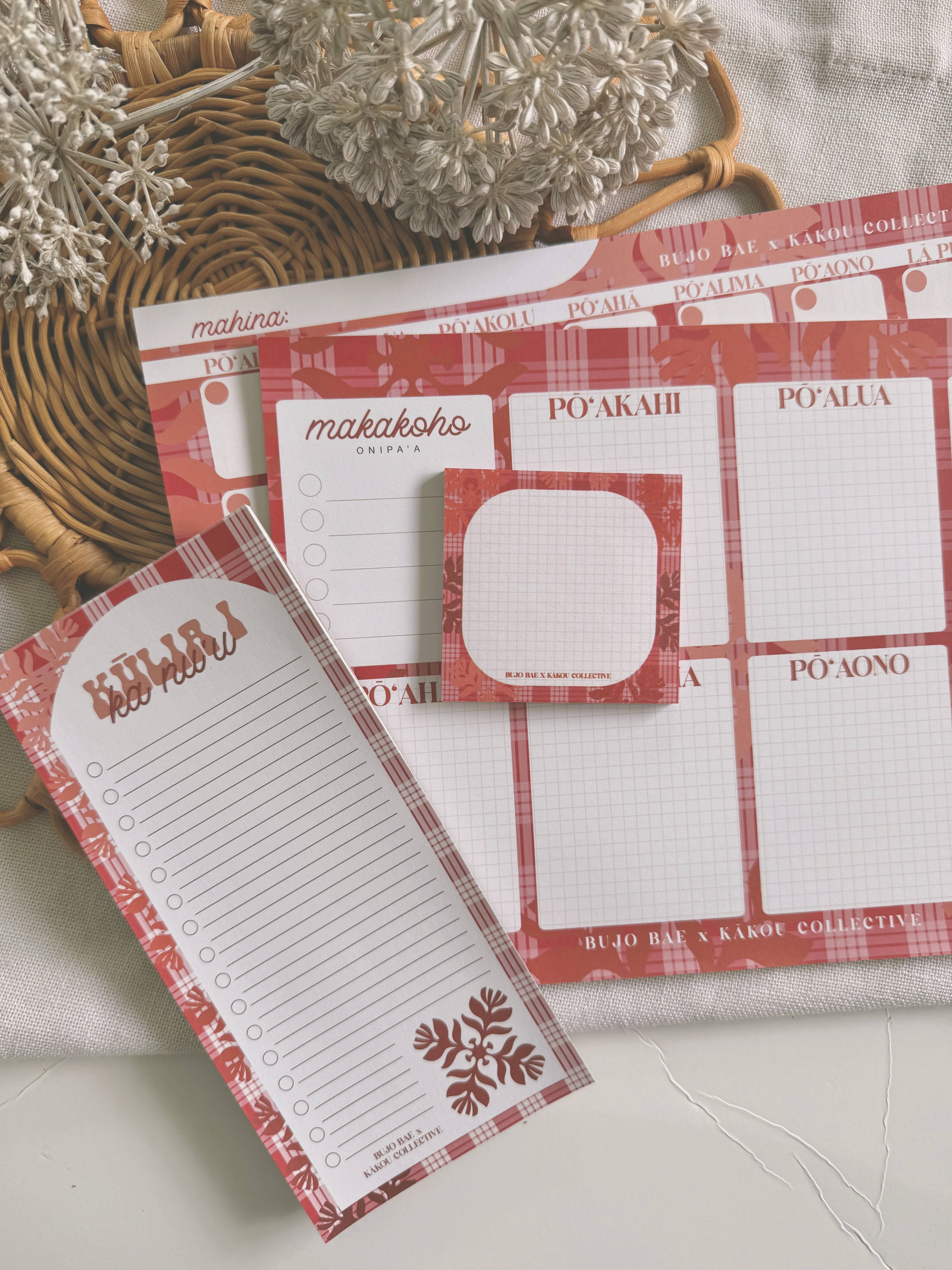 Bujo Bae - Wholesale Notepad - Lehua Kapa Kuiki x Palaka | Monthly Notepad3