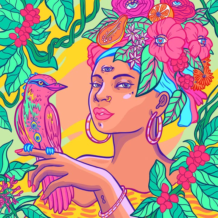 Edizione Limitata Stampa d'Arte Ispirata al Sud America per la vendita all'ingrosso da parte di Zubieta Illustration