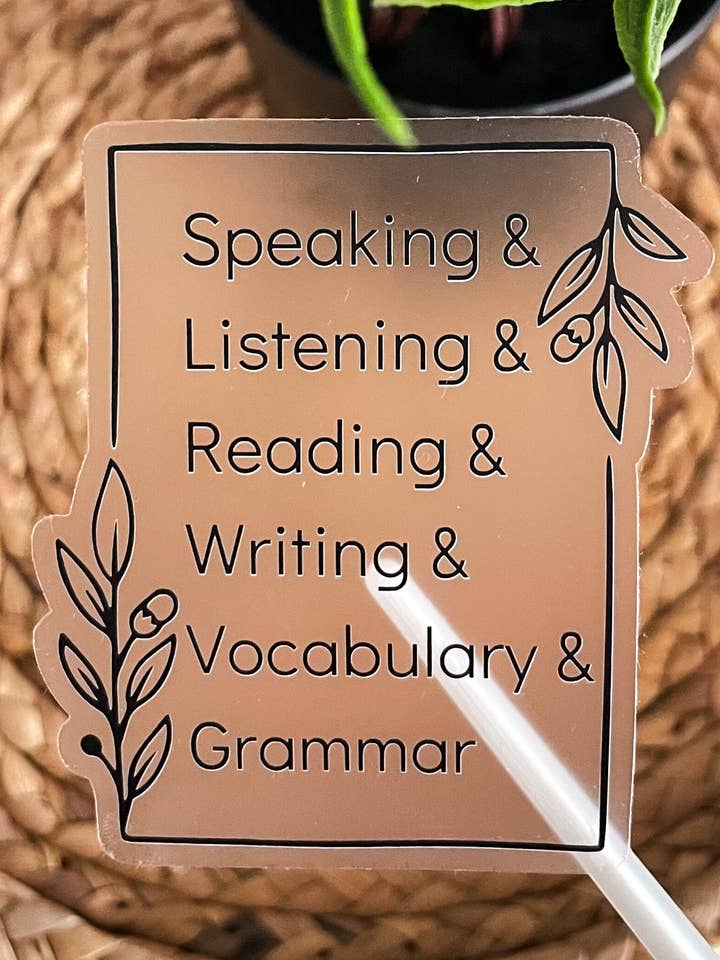 ESL Grammar Terms Clear Sticker for wholesale by Buffalo Speaks