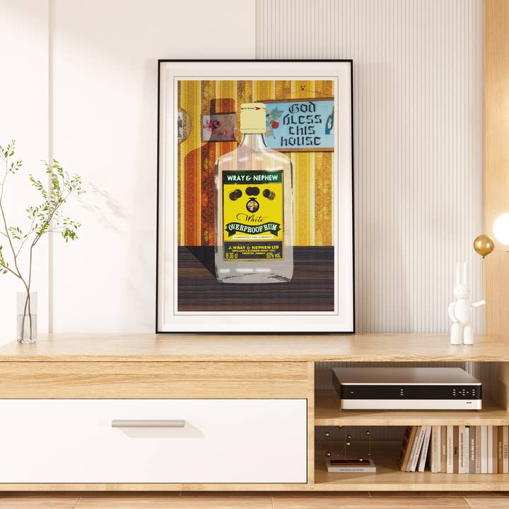 Wray and Nephew Rum — The Front Room, jamaikanischer Retro-Print für den Großhandel von Blue Coffee Arts