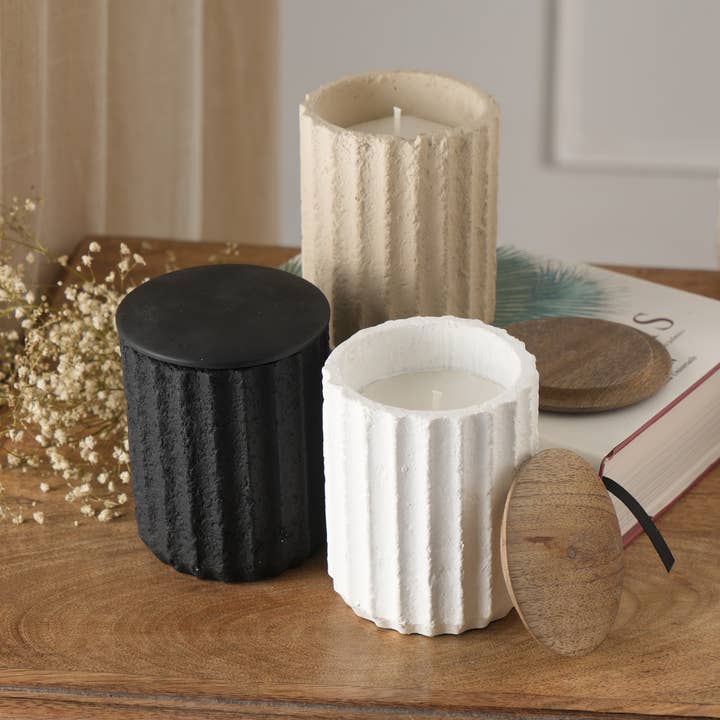 6 oz Jul-ljus| Vaxfyllt ljus med trälock för wholesale av ExpoBazaar