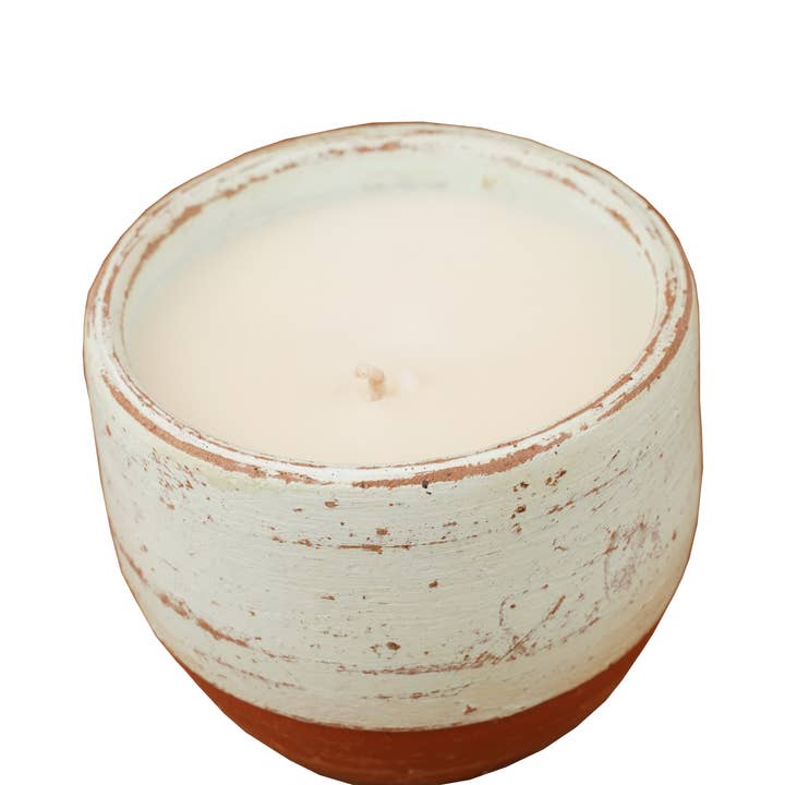 Santa Fe Jar™ Candle Vessel-Two Tone-Turquoise-CLEARANCE-$8 for wholesale by My Amigos Imports