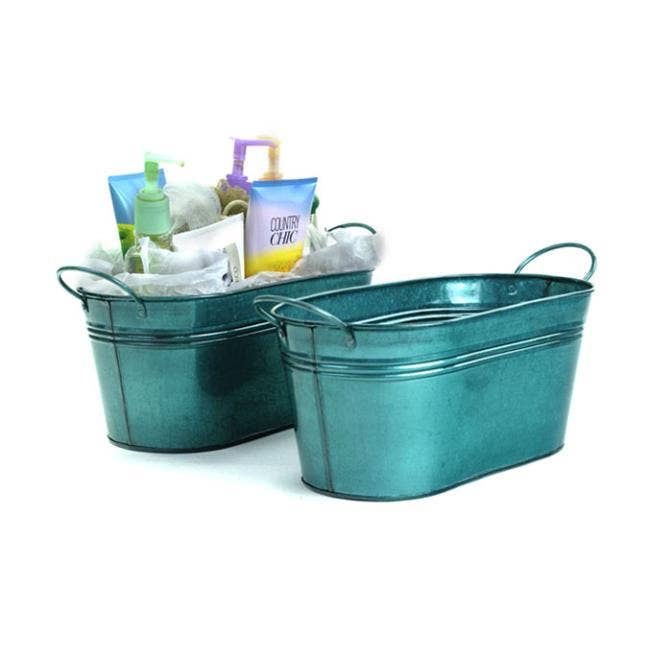 Buhi Imports – wholesale Korg – 12 tums Tin Oval Tub - Flera ytbehandlingar3