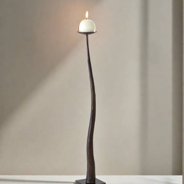 Belaré Home - Wholesale Candle Holder - Serpe Hand-Forged Iron Candle Holders - Matte Black Collection5