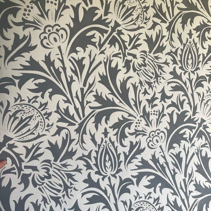 Stencil Up - Wholesale Wallpaper - William Morris Thistle Floral Wall Stencil