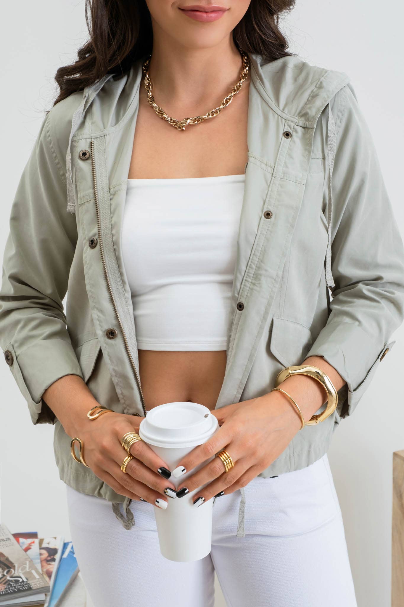 Blu Pepper - Vente Veste – femme - VESTE À CAPUCHE ZIPPÉE À BOUTON-PRESSION PLUS27