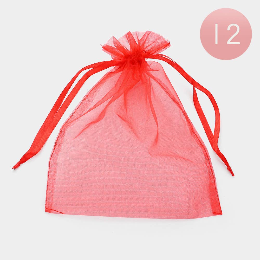 Sensibling Corp. - Wholesale Gift Bag - 12PCS - 6.75 X 9.5 Ribbon Organza Gift Bags
24