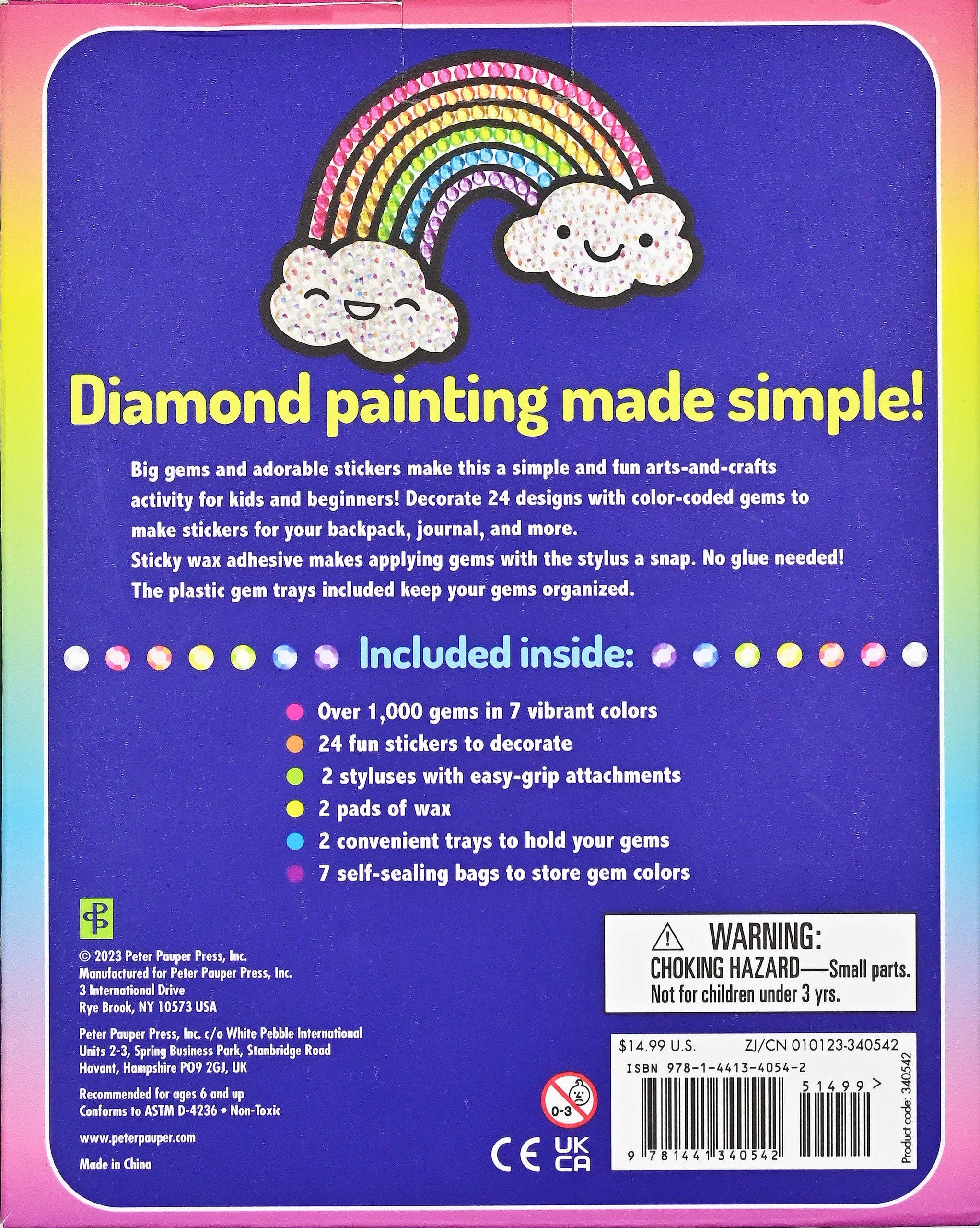 Peter Pauper Press - Wholesale DIY Craft Kit - Kids - Big Gem Painting Sticker Kit7