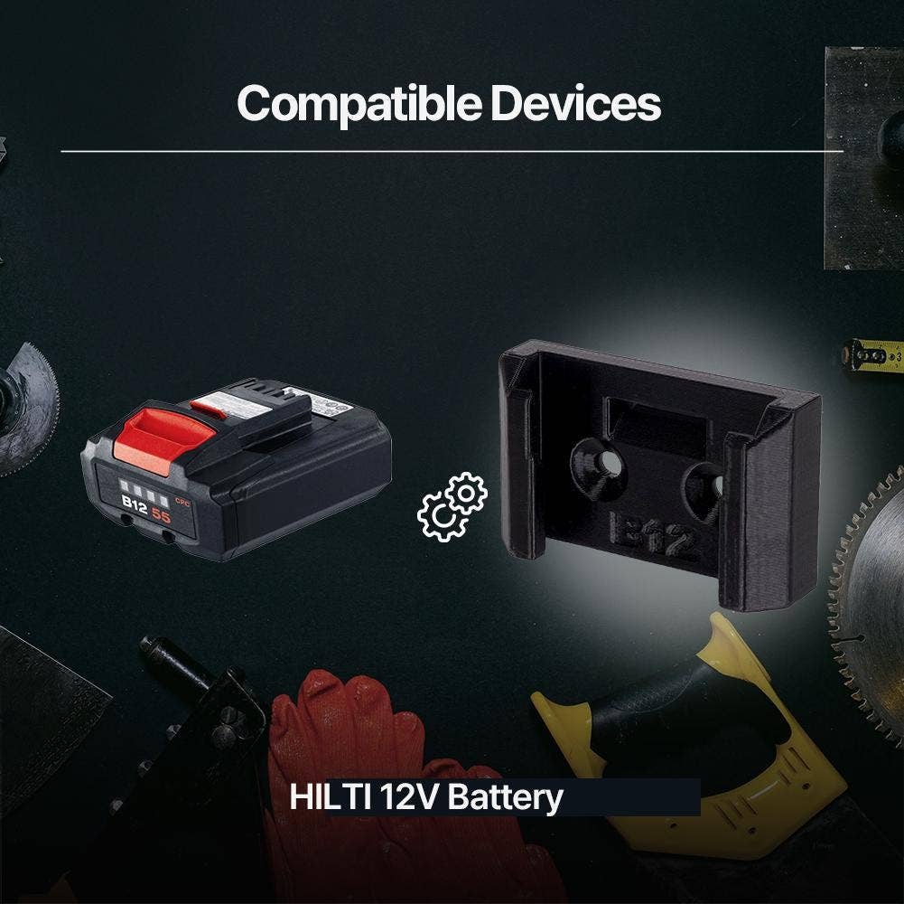 Proto Market – wholesale Wall-mounted shelf – HILTI 12V Wall-Mounted Battery Holder - Space Saving2