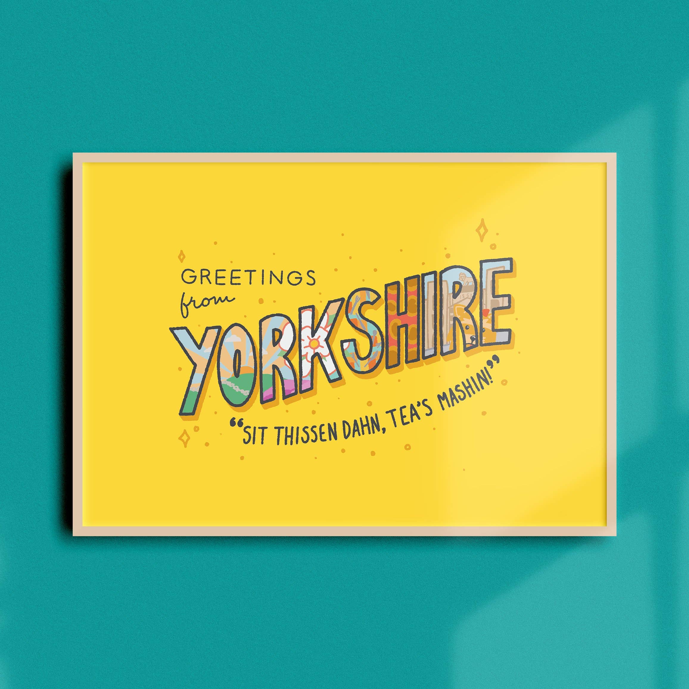 Finest Imaginary – wholesale Art print – Greetings from Yorkshire A4 Print1