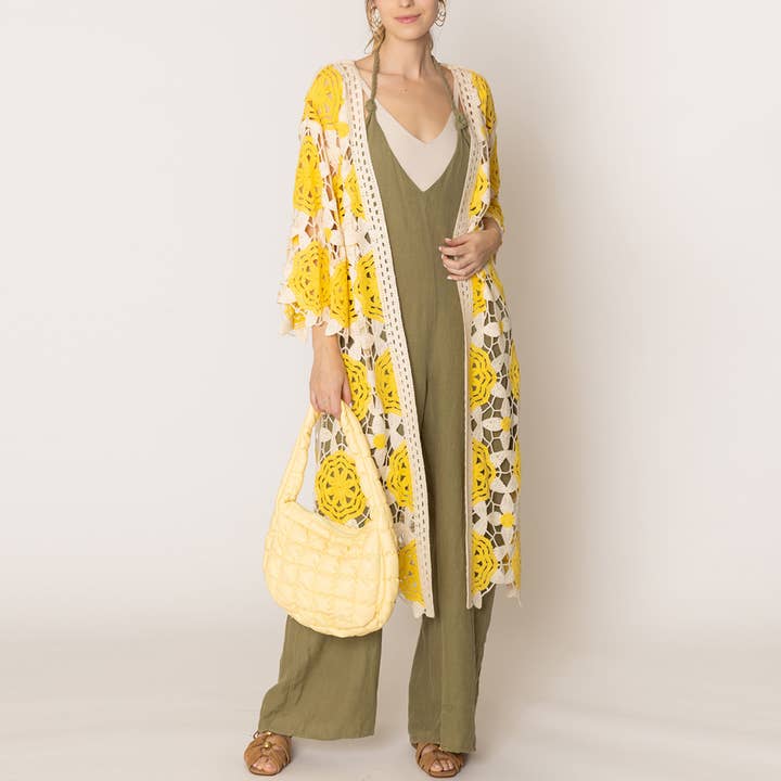 Fashion City - Wholesale Cardigan - Women's - Women Flower Pattern Crochet Cardigan7