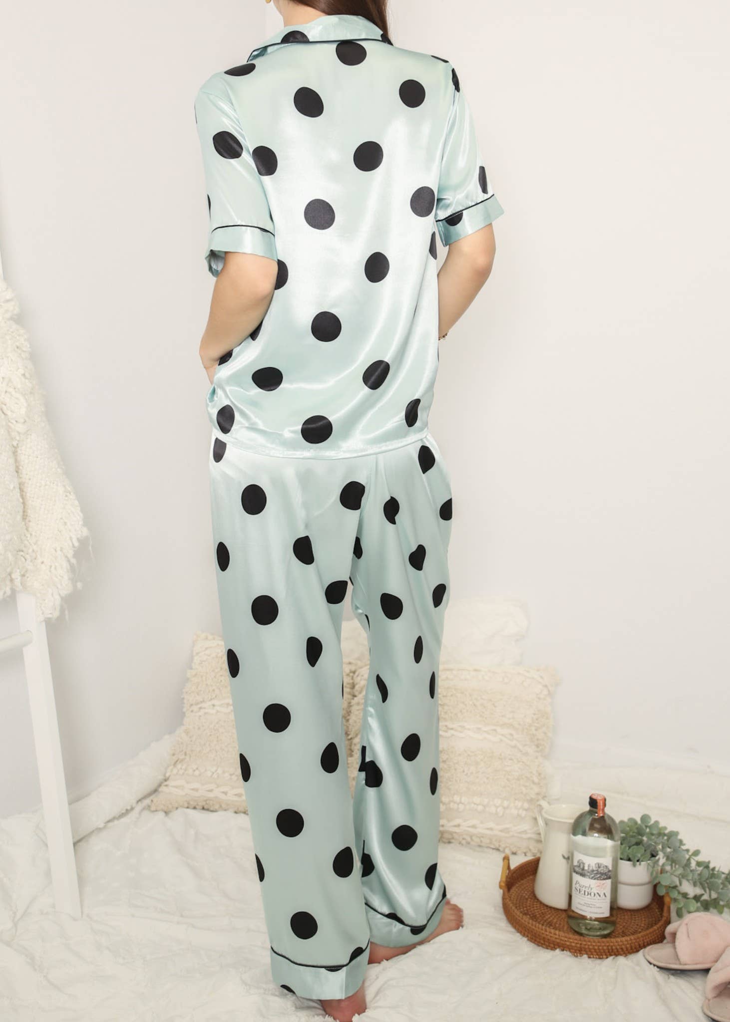 Anna Kaci Wholesale - Wholesale Sleepwear set – Women's - Multi 4 Piece Polka Dot Lounge Pajama Set2