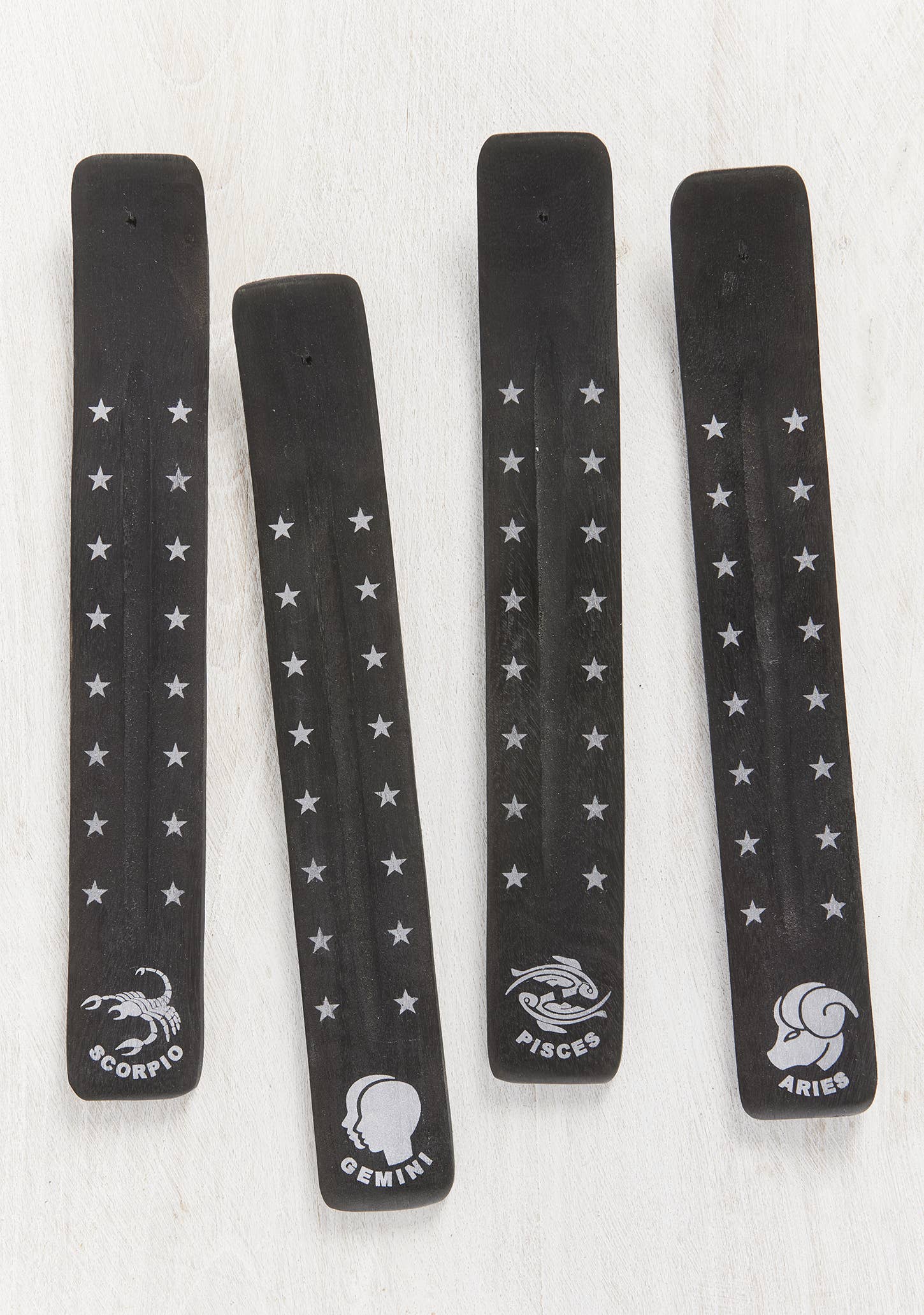 Namaste – wholesale Incense holder – Zodiac Incense Holder, Silver On Black2