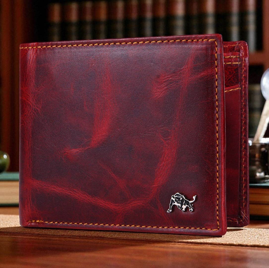 SPORTGIFTZ – wholesale Wallet - Men’s – WILDBUFF Mens Maroon Leather Wallet Timeless Everyday Wallet, Gift Ready1