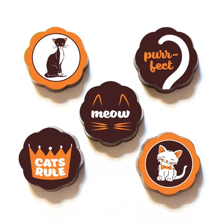 CATS RULE - Caramels enrobés de chocolat - Boîte de 5 pour la vente par Chouquette