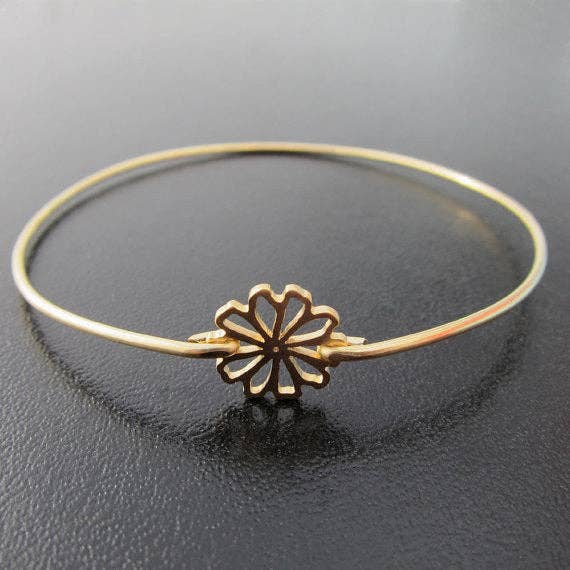 Tiny Flower Bangle Bracelet for wholesale by Frosted Willow
